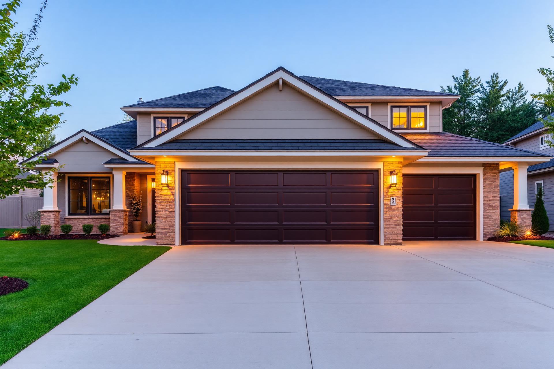 Beautiful home with a stunning garage door